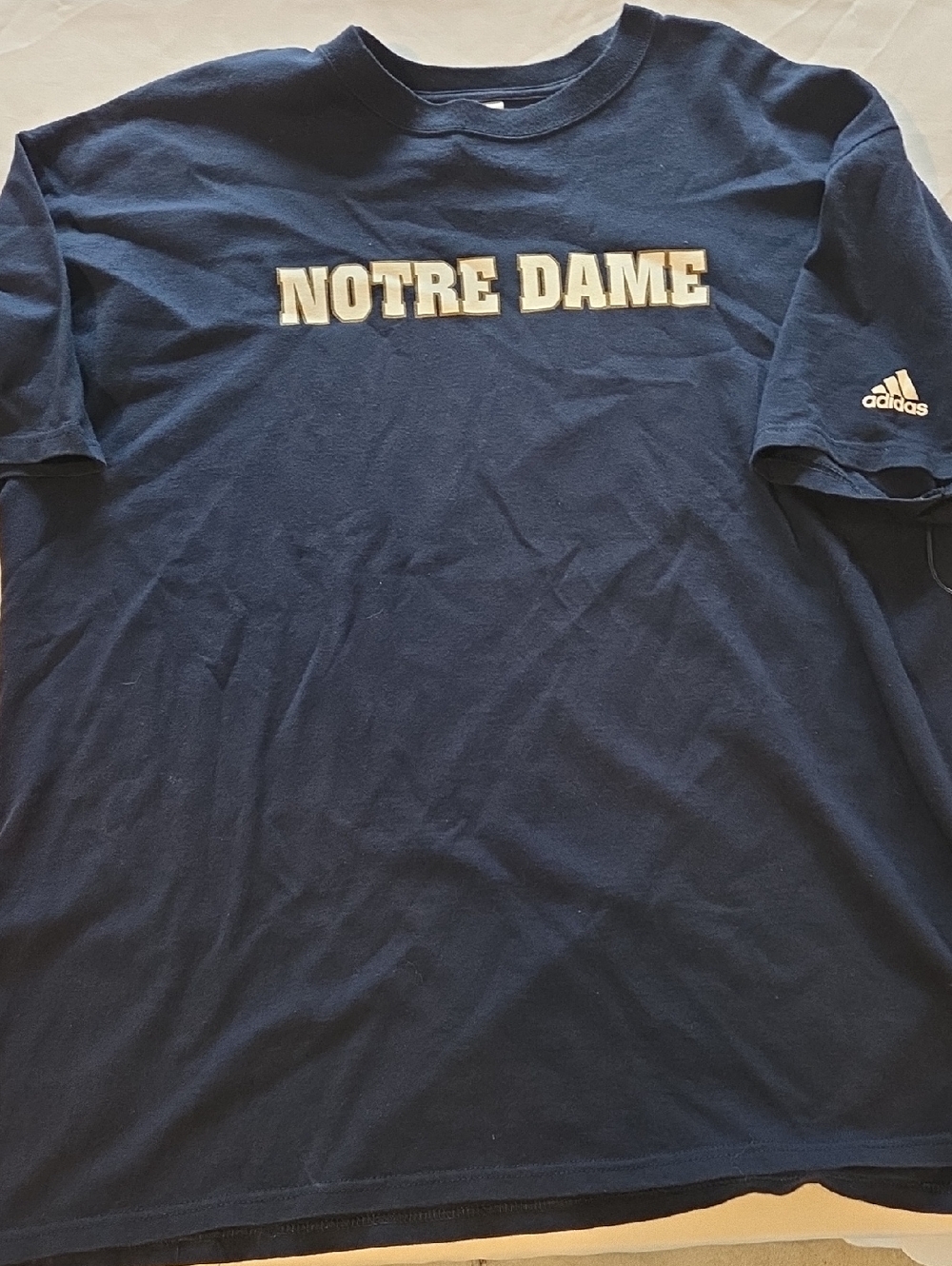 adidas Navy Blue Notre Dame Short Sleeve Tee